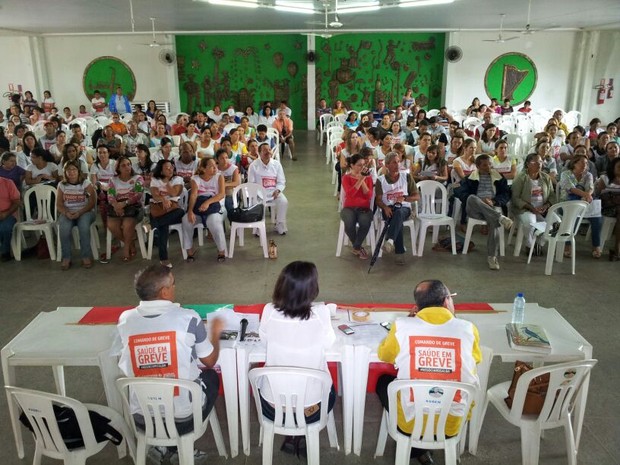 Grevistas da Saúde do Rio Grande do Norte decidiram suspender paralisação (Foto: Henrique Dovalle/G1)