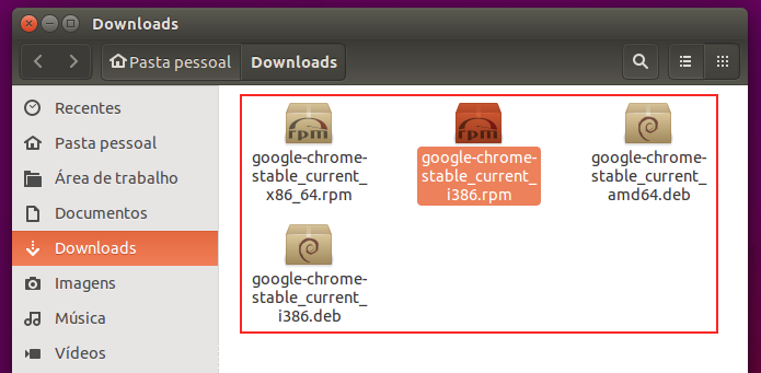 Localizando e abrindo o instalador do Google Chrome no Linux (Foto: Reprodu??o/Edivaldo Brito)