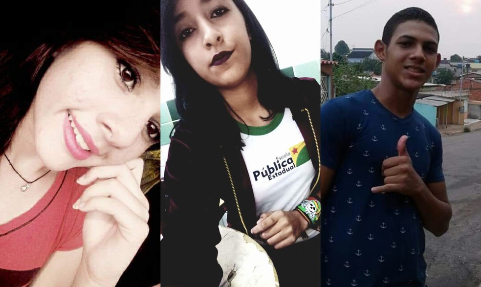 Amanda Gomes (esq.), Isabele Lima e Vitor de Lima foram mortos após saírem da Expoacre  — Foto: Arquivo da família