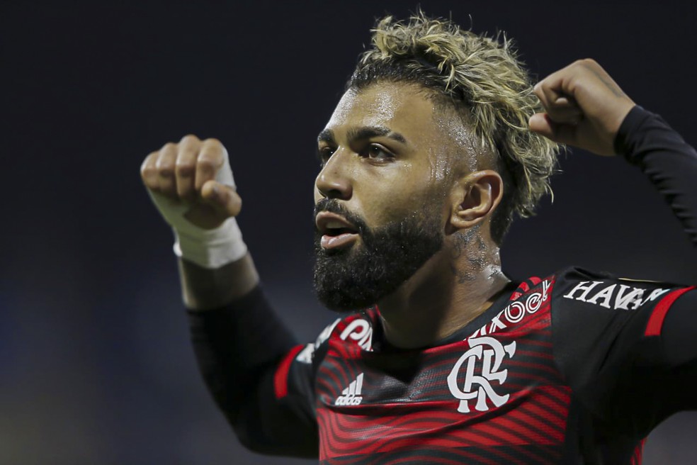 Gabigol comemora mais um gol pelo Flamengo — Foto: Gilvan de Souza/Flamengo