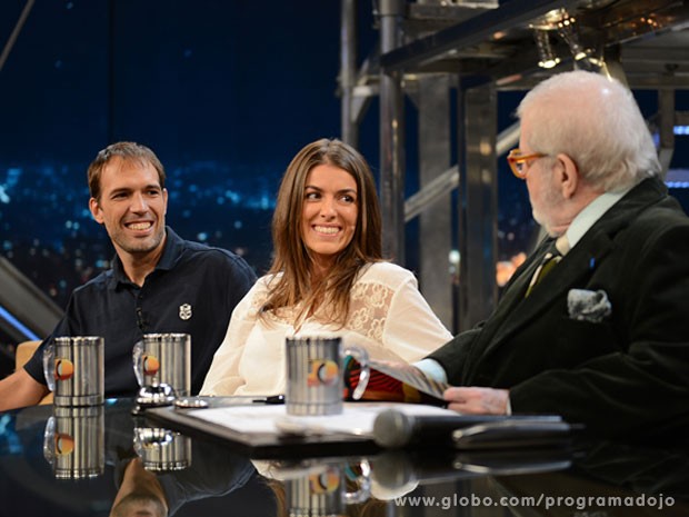 Guilherme Canever e Bianca Soprana no Programa do Jô (Foto: TV Globo/Programa do Jô)