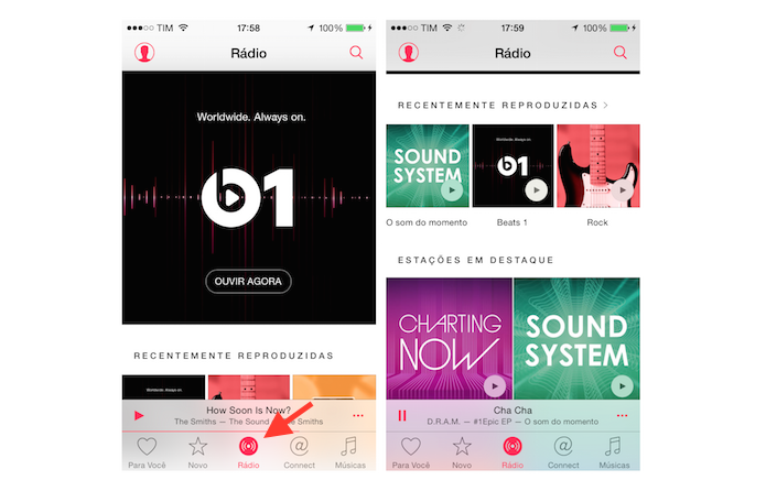 Acessando a função Rádio do Apple Music para iPhone (Foto: Reprodução/Marvin Costa)