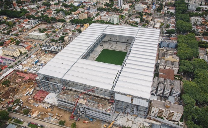 Visão geral da Arena da Baixada, estádio do Atlético-PR (Foto: Site oficial do Atlético-PR/Alexandre Carnieri/Studio Gaea)