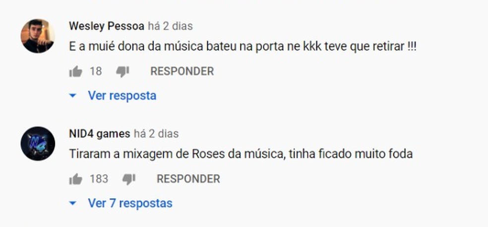 Internautas reclamam da mudança de 'Tapão na raba' — Foto: Reprodução / YouTube