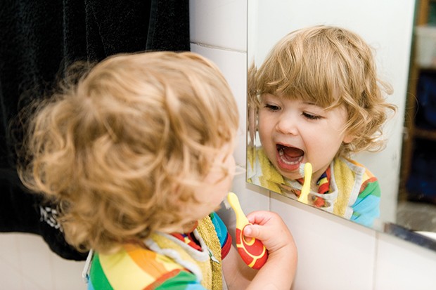 Criança escovando os dentes (Foto: ACERVO PESSOAL E REPRODUÇÃO)