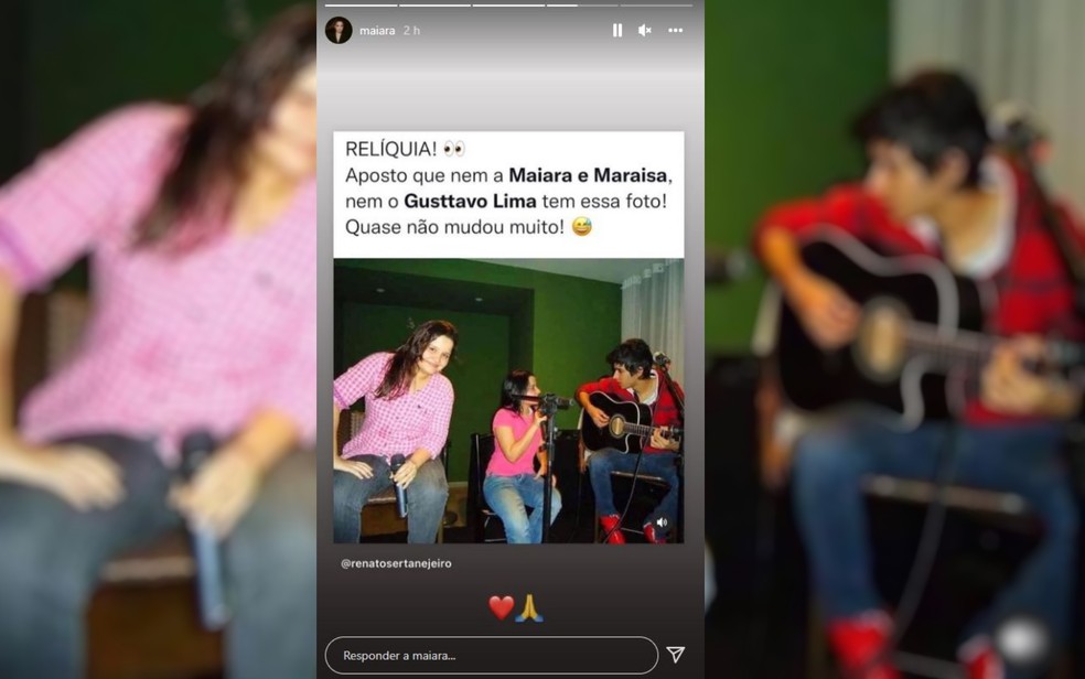 Maiara surpreende fãs ao aparecer em foto antiga ao lado de Maraisa e Gusttavo Lima — Foto: Reprodução/Instagram