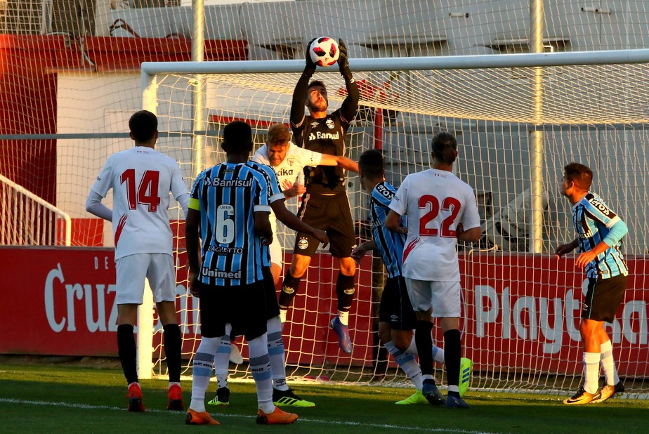 Amistoso entre times sub-23 de GrÃªmio e Sevilla Ã© encerrado antes por confusÃ£o entre jogadores