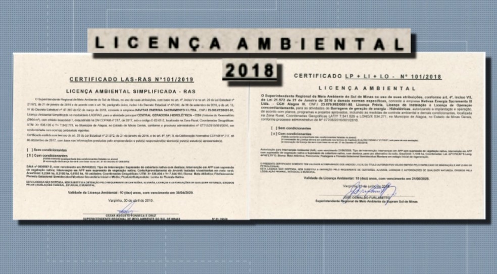 Licenças ambientais para a construção das centrais foram concedidas pela Supram em 2018. — Foto: Reprodução/EPTV