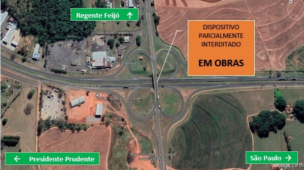 Obras de recuperação do pavimento na Rodovia Raposo Tavares alteram o tráfego no trevo de acesso a Regente Feijó e Anhumas
