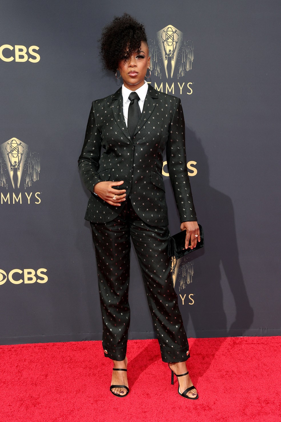Samira Wiley chega ao Emmy 2021 — Foto: Rich Fury/Getty Images North America/Getty Images via AFP