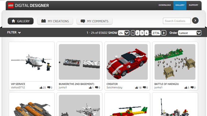 Baixe modelos prontos na galeria do Lego Digital Designer (Foto: Reprodução/Tais Carvalho)
