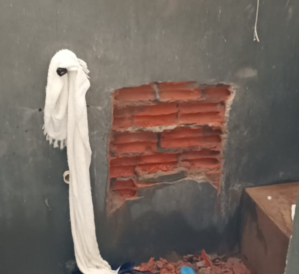 Presos são flagrados ao fazer buraco em cela de presídio e têm plano de fuga frustrado — Foto: Arquivo/Iapen