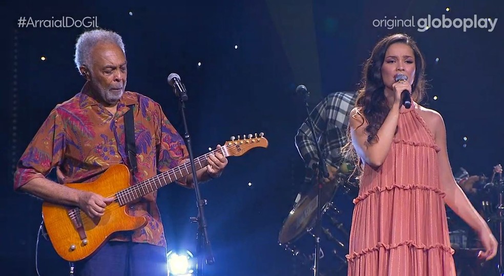 Juliette fez participação especial na live de Gilberto Gil — Foto: Reprodução