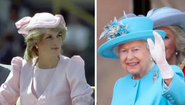 A Princesa Diana e a Rainha Elizabeth 2ª (Foto: Getty Images)