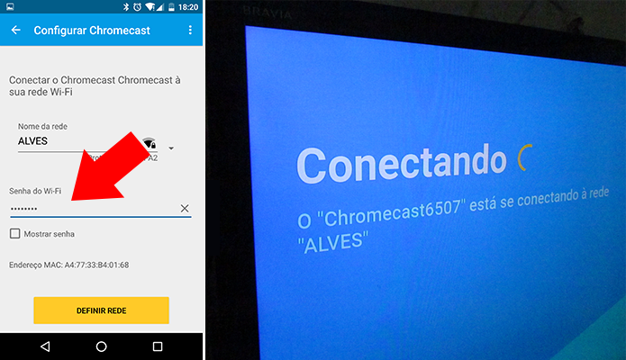 Conecte o Chromecast 2 à rede Wi-Fi (Foto: Paulo Alves/TechTudo)
