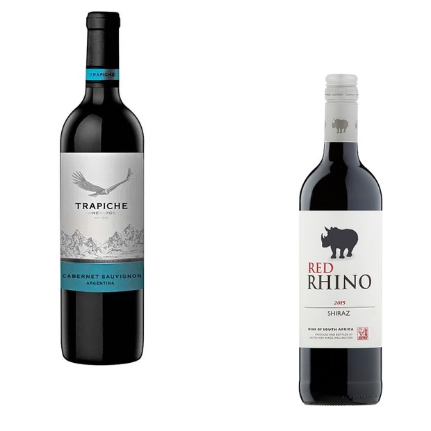 Vinho Trapiche Vineyards Cabernet Sauvignon e Vinho Rhino Shiraz (Foto: Reprodução/ Amazon)