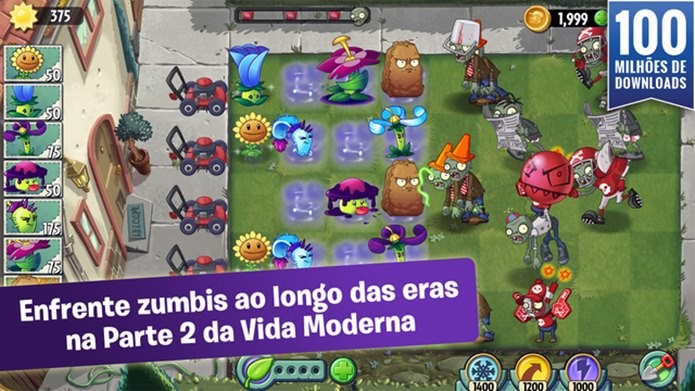 O confronto entre Plants e Zumbis ganha novas proporções com a atualizações de Plants vs Zombies 2 (Foto: Divulgação / EA Mobile)