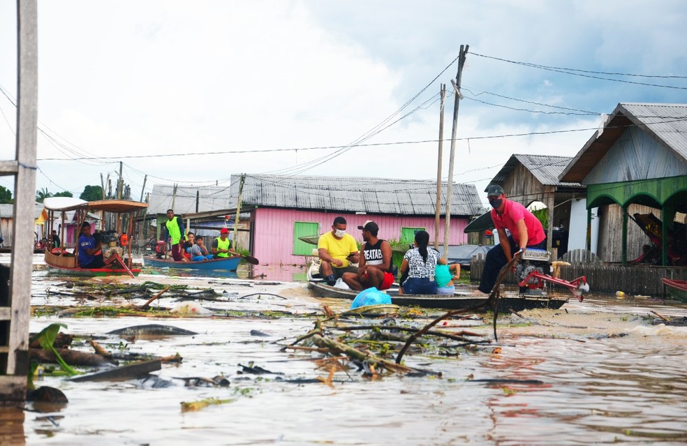 Cheia do Rio Tarauacá atingiu mais 28 mil pessoas em fevereiro — Foto: Carlos Lima/Arquivo pessoal 