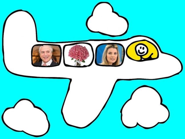 Michel Temer e o avião (Foto: Antonio Lucena)