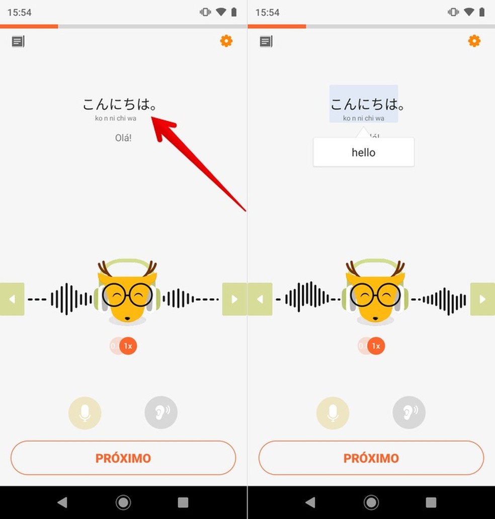Visualizando dicionário do aplicativo para aprender japonês grátis — Foto: Reprodução/Helito Beggiora