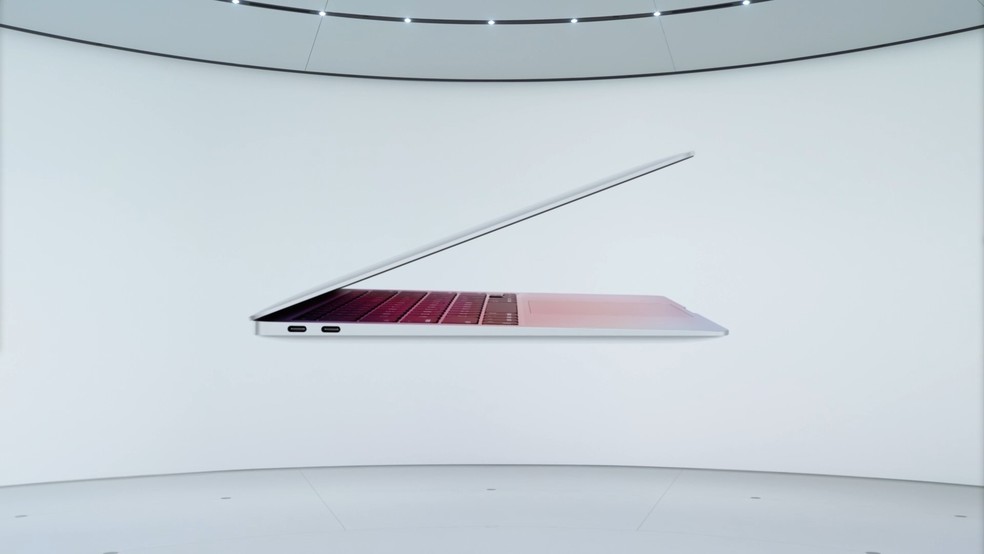 Novo MacBook Air, lançado pela Apple em 10 de novembro de 2020. — Foto: Reprodução/Apple