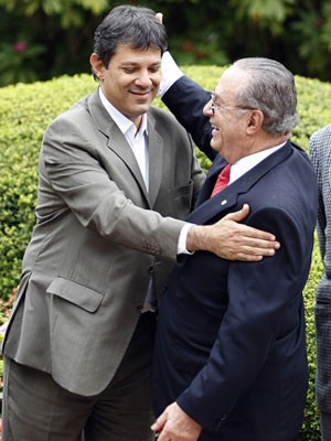 Maluf e Haddad em encontro em SP (Foto: Epitácio Pessoa/Agência Estado)