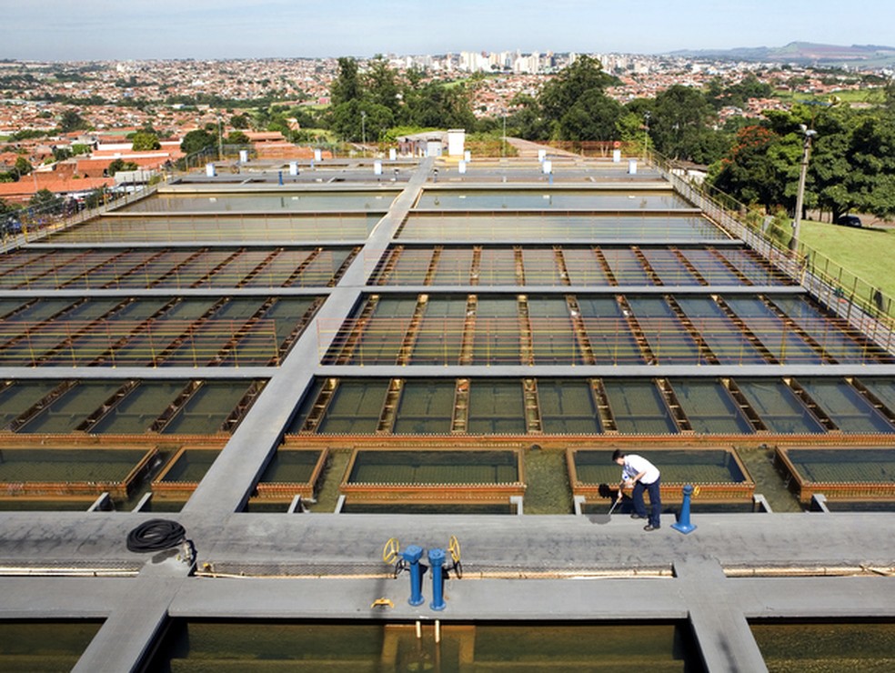 Estação de Tratamento de Água (ETA) em Limeira — Foto: Luciano Andrade