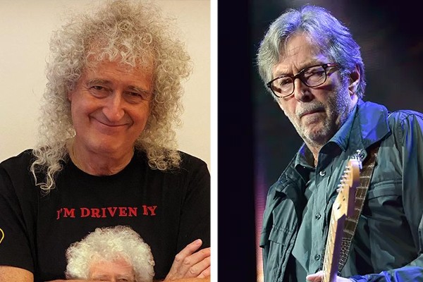 Os músicos Brian May e Eric Clapton (Foto: Reprodução / Instagram; Getty Images)