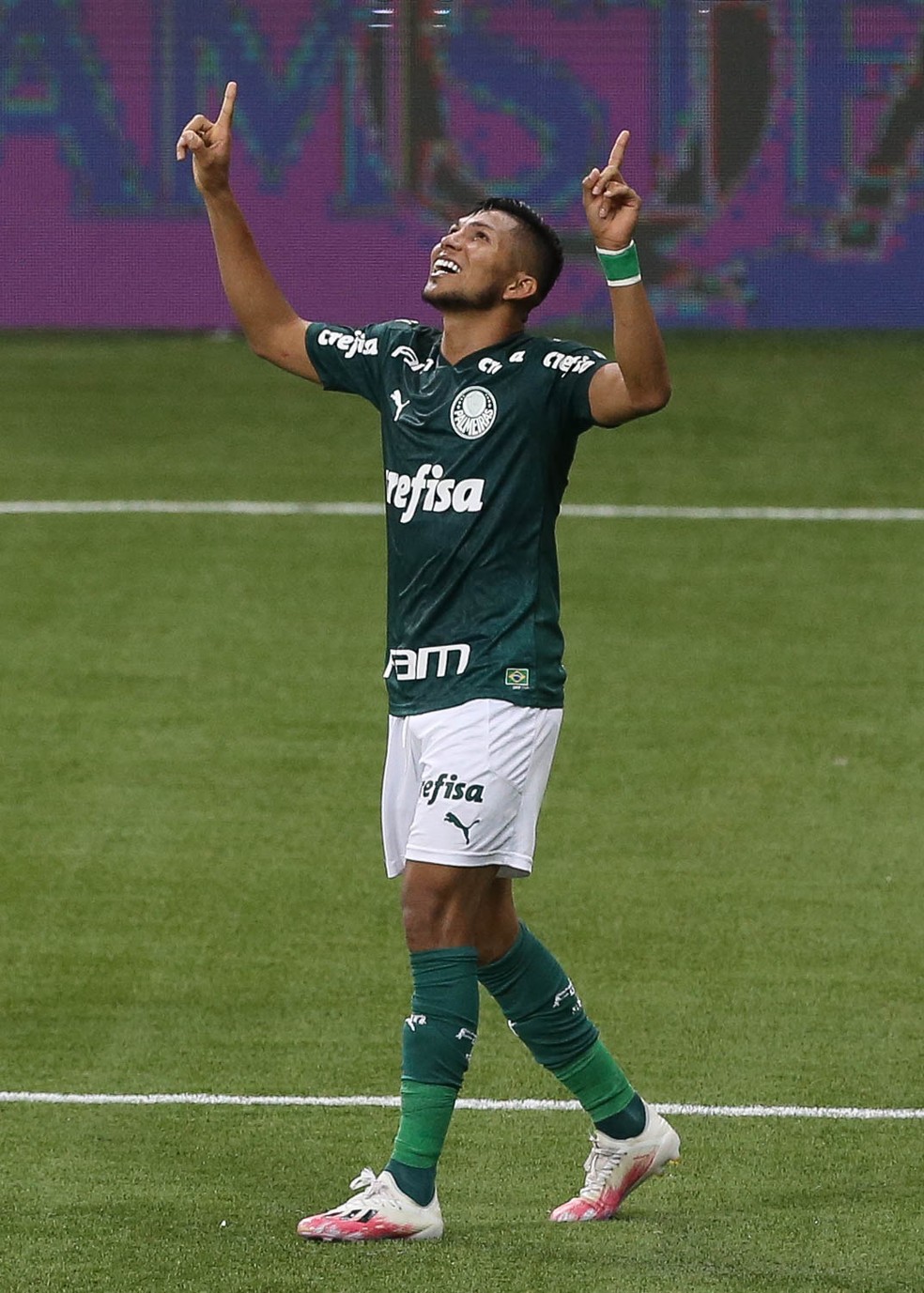 Rony marcou seu primeiro gol pelo Palmeiras na goleada contra o Bolívar — Foto: Cesar Greco / Ag. Palmeiras