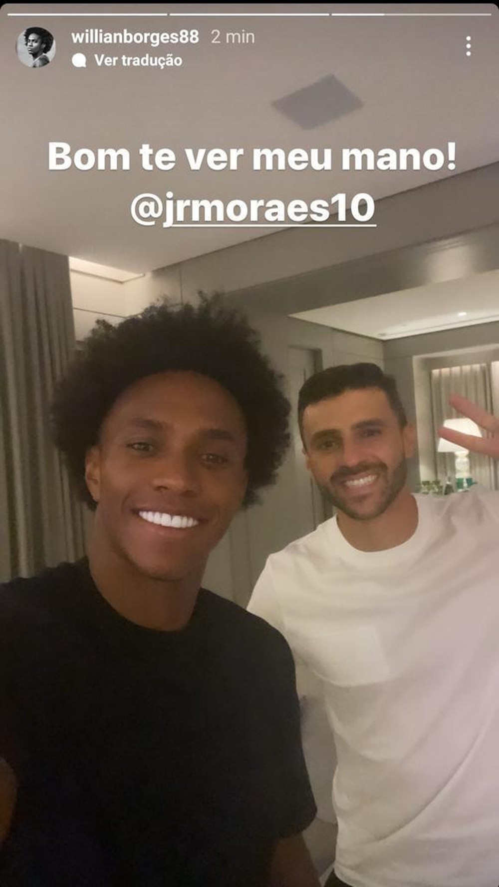 Oportunidade de mercado ao Corinthians, Júnior Moraes tem longa amizade com Willian