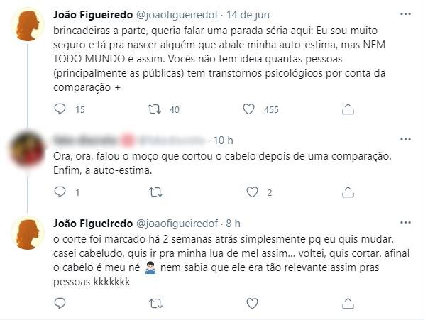 João Figueiredo responde a seguidor (Foto: Reprodução/Instagram)