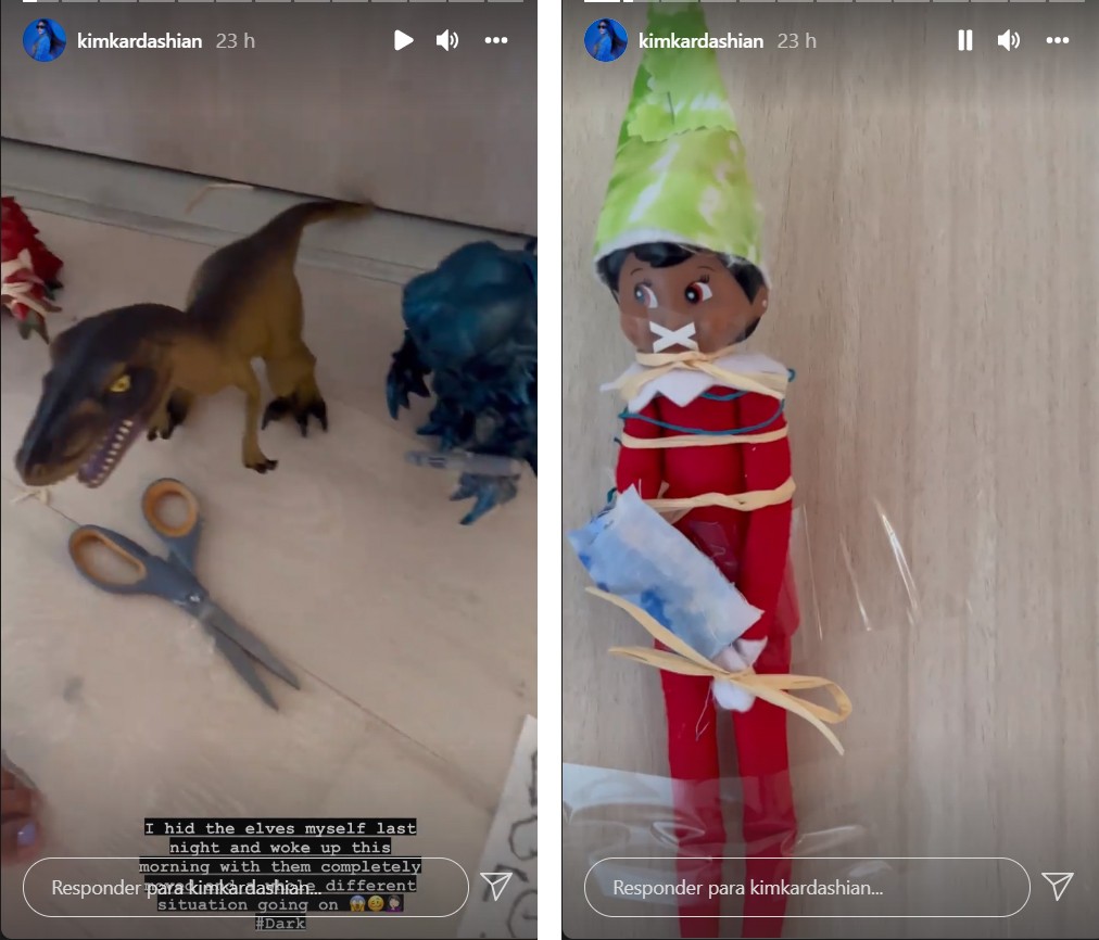 Kim Kardashian compartilhou travessura natalina dos seus filhos no Instagram (Foto: Reprodução / Instagram)
