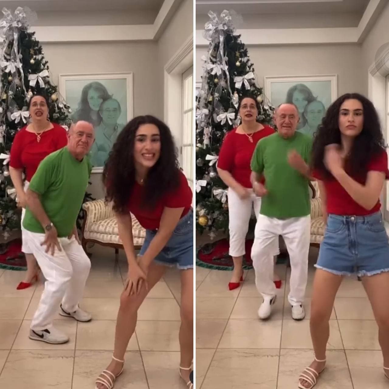 Lívian Aragão faz dança ao lado dos pais, Renato e Lílian, e diverte seguidores nas redes (Foto: Reprodução / Instagram)