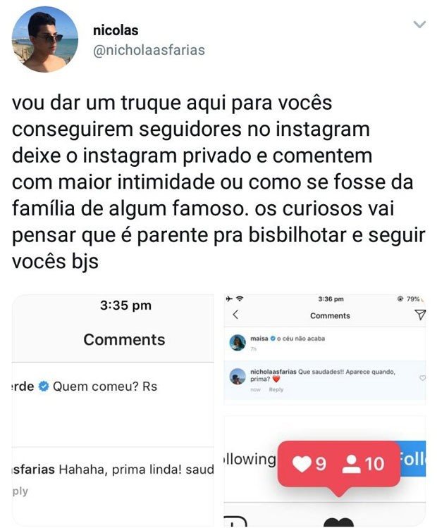 Post expõe técnica para atrair seguidores em rede social (Foto: Reprodução/Instagram) Post expõe técnica para atrair seguidores em rede social (Foto: Reprodução/Instagram)