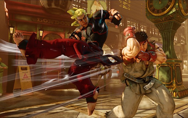 Ken dá uma lição em Ryu em cena de 'Street Fighter V' (Foto: Divulgação/Capcom)