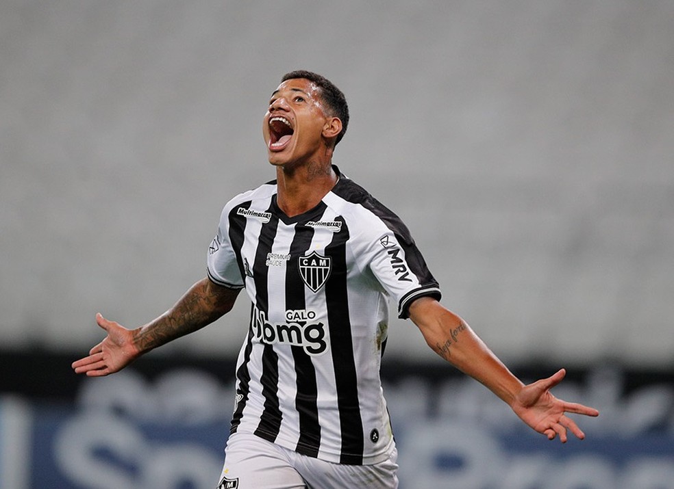 Marrony comemora gol pelo Atlético-MG — Foto: Pedro Souza