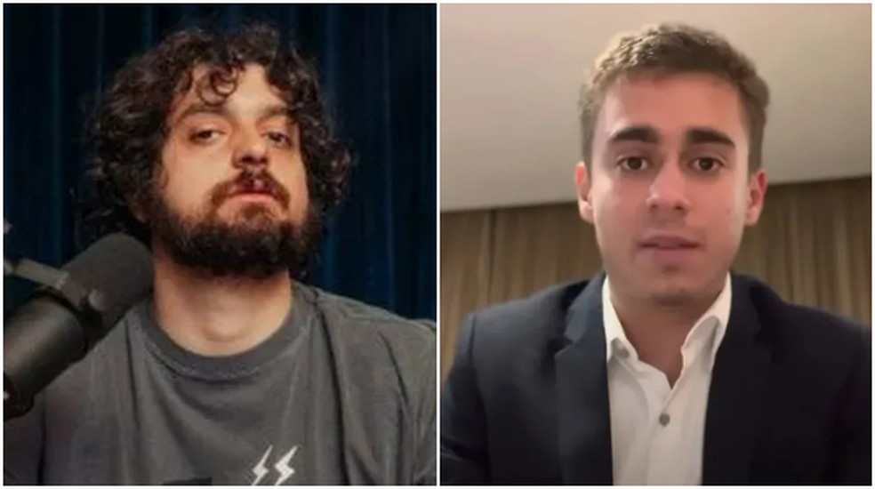 Monark e Nikolas Ferreira têm seus perfis no Twitter retidos por decisão judicial, segundo a plataforma — Foto: Reprodução