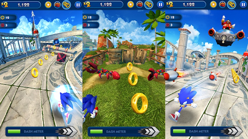 Sonic Dash Ã© uma combinaÃ§Ã£o perfeita de corrida infinita estilo Temple Run com o mascote da Sega â Foto: ReproduÃ§Ã£o/Google Play
