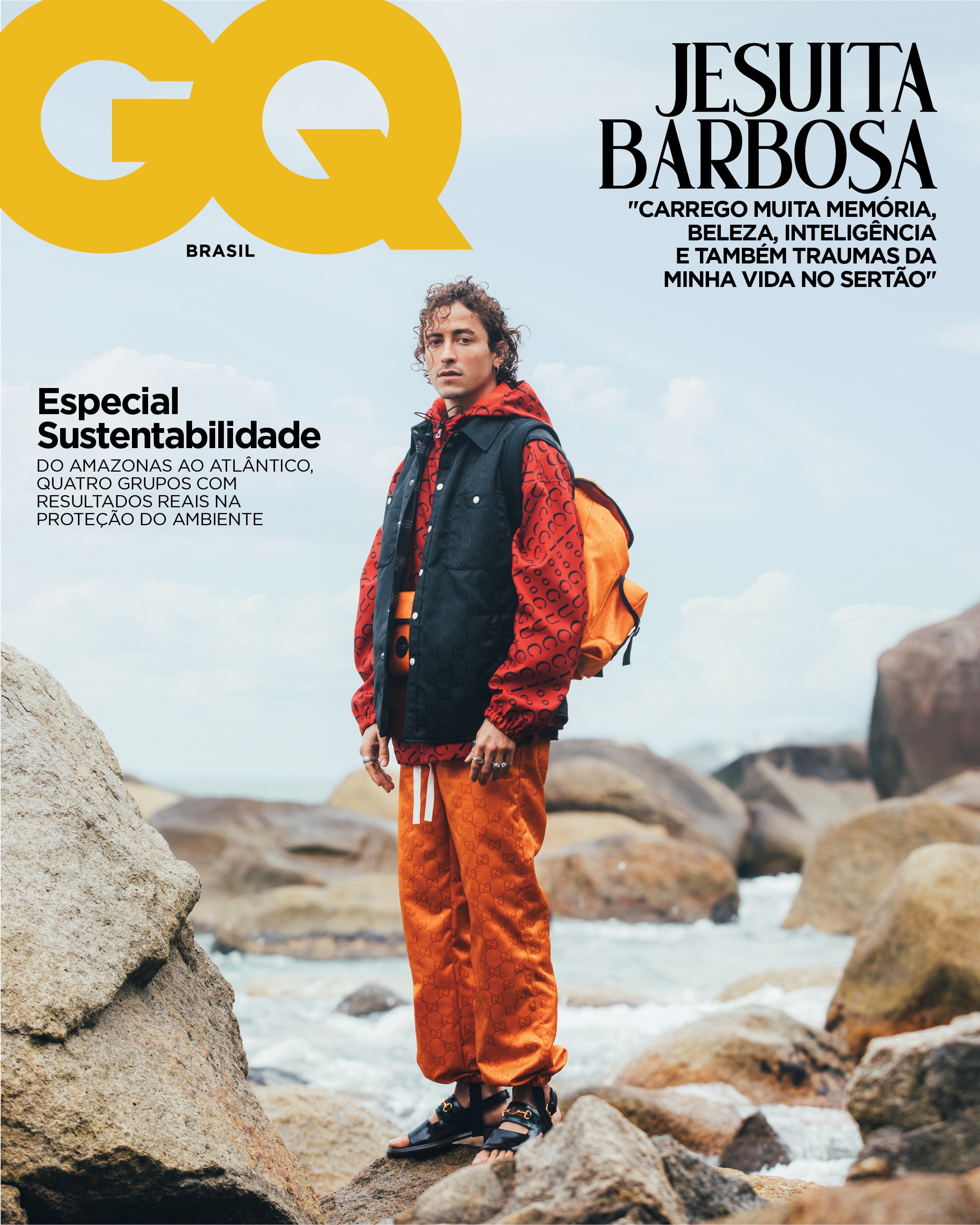 Capa da GQ Brasil de outubro de 2021, com Jesuita Barbosa (Foto: Gleeson Paulino)