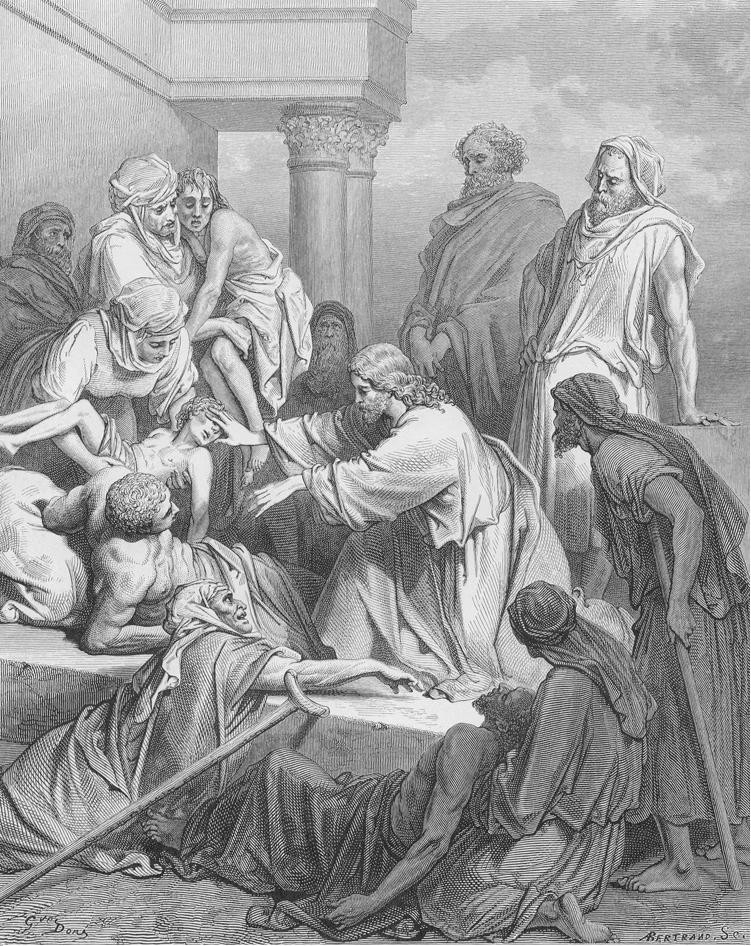 Cena de cura no Evangelho de Mateus, ilustração de Gustave Doré. (Foto: reprodução)