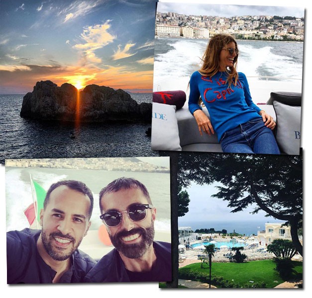 Fashionistas em Capri: registro da paisagem por Giovanna Battaglia, Bianca Brandolini, o hotel de Anna Dello Russo e Giambattista Valli (Foto: Reprodução/Instagram)