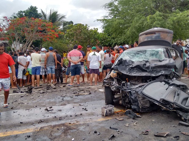 Acidente aconteceu na BR-226 entre Tangará e Serra Caiada (Foto: Francisco Júnior/Inter TV Cabugi)