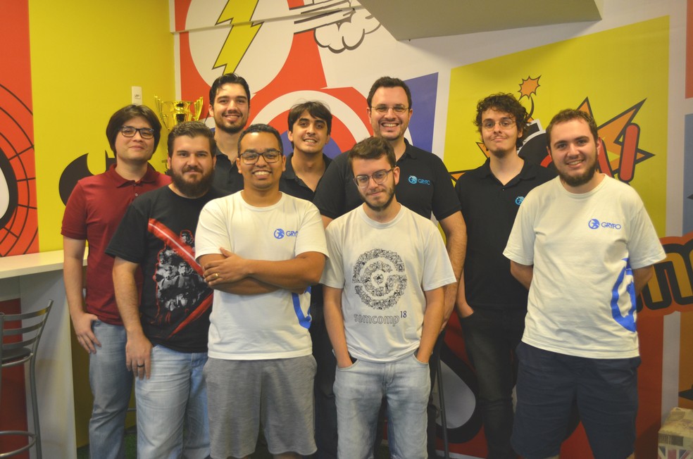 Equipe da Gryfo, startup de segurança de São Carlos — Foto: Fabiana Assis/G1