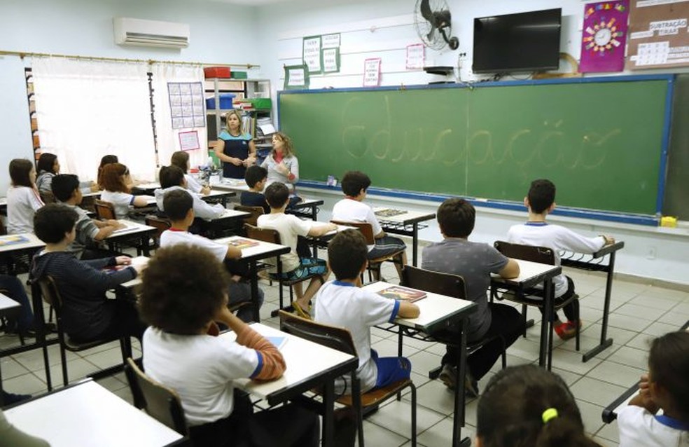 Sala de aula em escola municipal de Rio Preto  — Foto: Divulgação