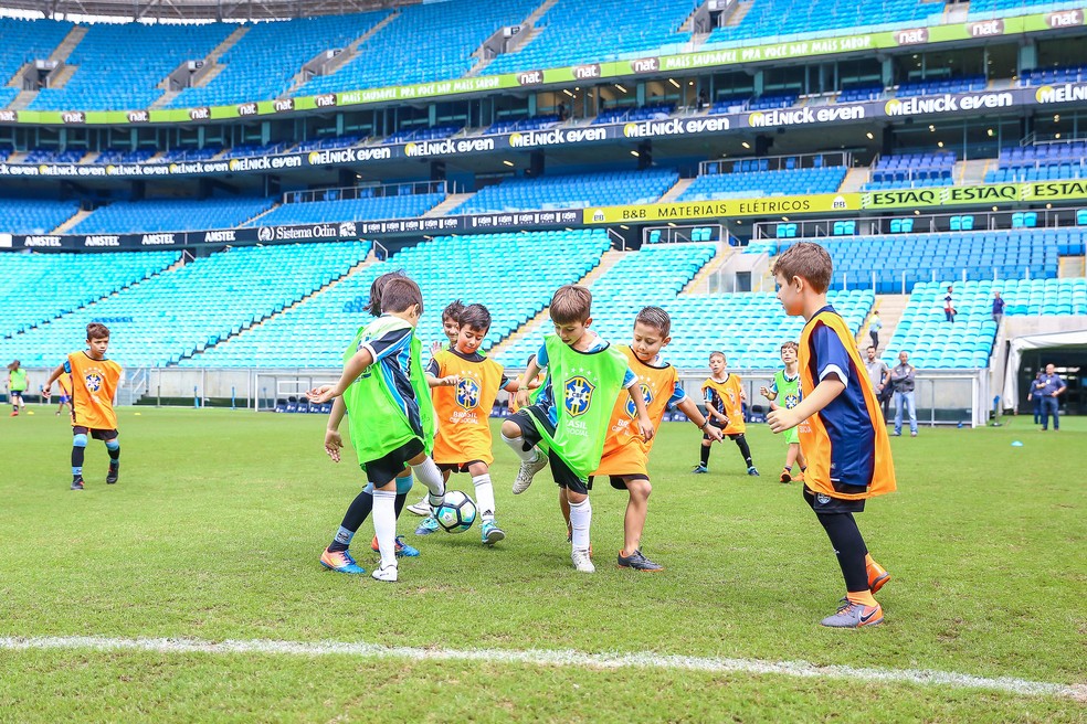 Crianças participam da 21ª edição do CBF Social na Arena  (Foto: Lucas Uebel / Grêmio, DVG)