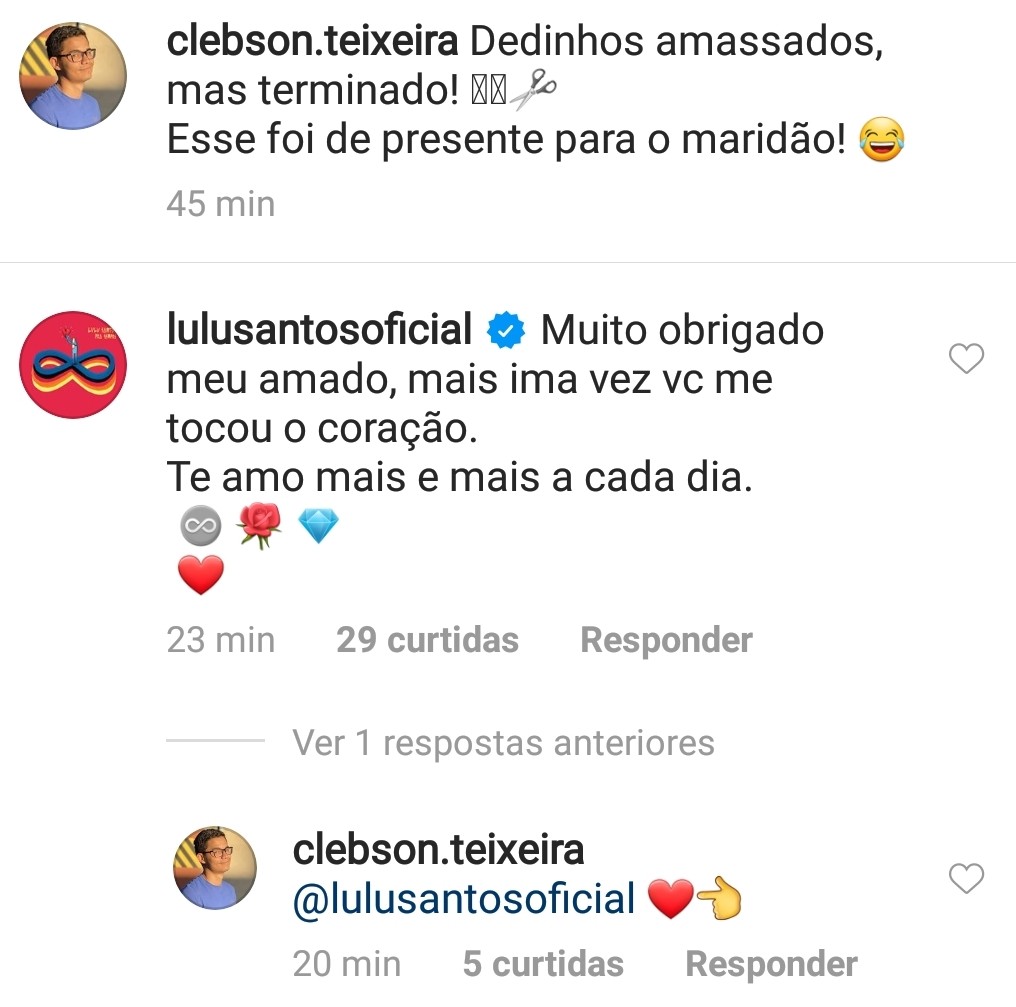 Lulu Santos e Clebson Teixeira (Foto: Reprodução /instagram)
