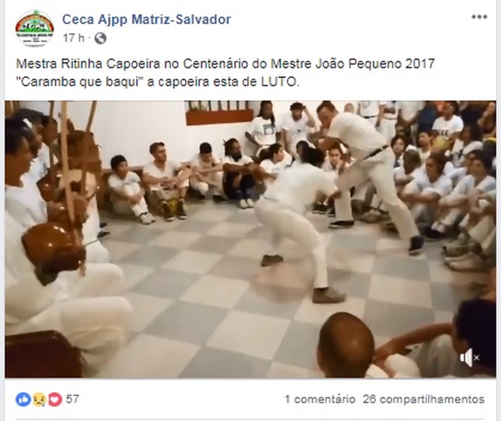 Grupo Ceca Ajpp Matriz - Salvador lamentou a morte da Mestra Ritinha — Foto: Reprodução/Redes Sociais