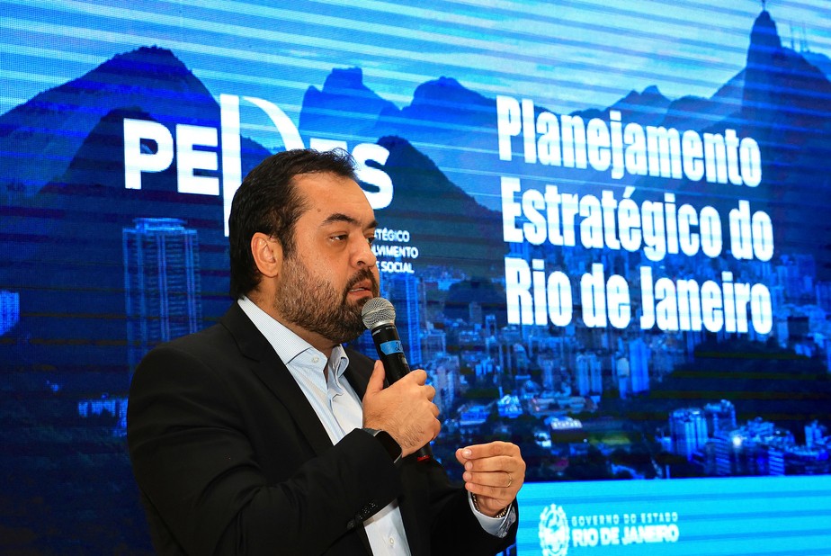Governador Cláudio castro no lançamento do Pedes, no Palácio Guanabara