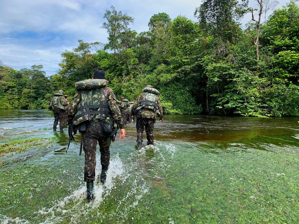 Operação Grão Pará, na fronteira do Brasil com a Guiana Francesa — Foto: Exército brasileiro/Divulgação