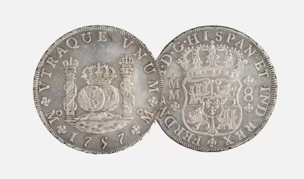Real 'de a ocho' foi primeira unidade monetária globalizada da história moderna — Foto: Museu Arqueológico Nacional da Espanha/Divulgação via BBC
